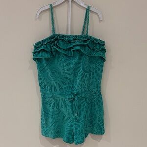 Dex Teal Patterned Kids Romper